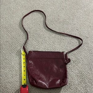 Elegant Burgundy Crossbody Bag Genuine Leather